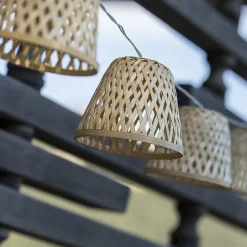 Guirlande solaire bambou CHILL HYBRID 10 ampoules 3.8M