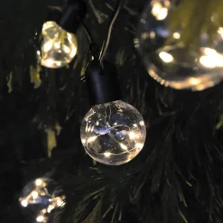 Guirlande solaire Boogie - L5,8m -20 globes - blanc chaud - Chromex