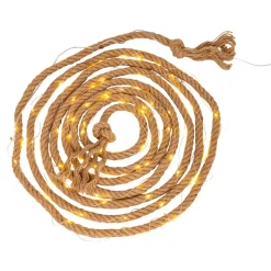 Guirlande solaire Canamo corde chanvre naturelle 8m + 2m câble blanc chaud extérieur