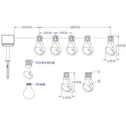 Guirlande solaire de 4,8m avec 15 Ampoules- 5 microLED blanc chaud par ampoule- 30 Lumens- Eclairage extérieur Jardin