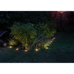 Guirlande solaire de 5,5m avec 10 spots à planter- éclairage blanc froid- 100 Lumens- Eclairage extérieur Jardin