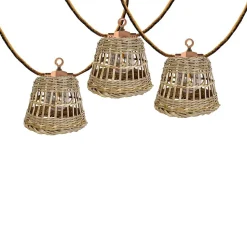 Guirlande solaire extérieur connectable en rotin 10 LED IP64 E27 L.8 M Lumisky Samoa Hybrid