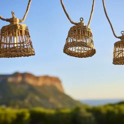 Guirlande solaire extérieur connectable en rotin 10 LED IP64 E27 L.8 M Lumisky Samoa Hybrid