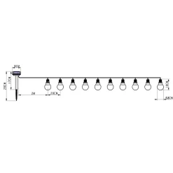 Guirlande solaire guinguette de 3,8m- 10 ampoules multicolores- 10 Lumens- Eclairage extérieur Jardin