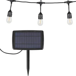 Guirlande solaire LED Chill Lilttle Garden 12 lumières E27 600lm 1W 10m noir