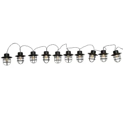 Guirlande style industriel 10 ampoules DETROIT Noir Acier 4M