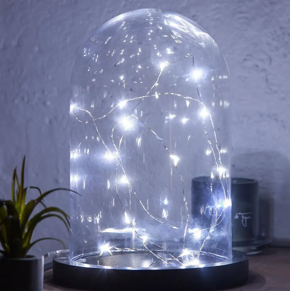 Guirlandes - 20 micro LED - argent et blanc - L190 cm - Atmosphera