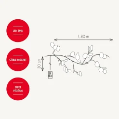 Guirlandes branches lumineuses d'eucalyptus à piles - Chromex