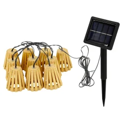 Guirlandes lumineuses extérieur LED à énergie solaire 10 lumières IP44 0.06 W blanc chaud l.9,4 x P. 8,3cm