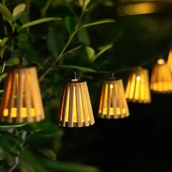 Guirlandes lumineuses extérieur LED à énergie solaire 10 lumières IP44 0.06 W blanc chaud l.9,4 x P. 8,3cm