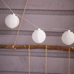 Guirlandes lumineuses LED intégrée solaire Estevan 0.04W IP44 GoodHome blanc 20 boules