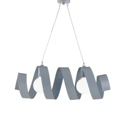 Helix Suspension en fer laqué gris mat avec câble électrique réglable 2 lumières L. 54x20 BL141-2-GR
