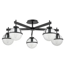 Hollis Lustre 5 Lumières Abat-Jour En Verre