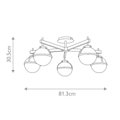 Hollis Lustre 5 Lumières Abat-Jour En Verre