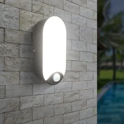 Hublot à détection Kennan LED intégrée blanc neutre IP44 1000lm 16W L.19,8xl.7,5xP.6,6cm noir GoodHome