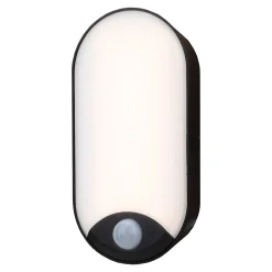 Hublot à détection Kennan LED intégrée blanc neutre IP44 1000lm 16W L.19,8xl.7,5xP.6,6cm noir GoodHome