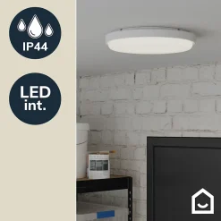 Hublot Almagro LED intégrée blanc neutre IP44 1200lm 20W ⌀35xl.6cm blanc GoodHome