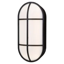 Hublot Bellot LED intégrée blanc neutre IP44 1000lm 16W L.20xl.5,5xH.20cm ovale noir Goodhome