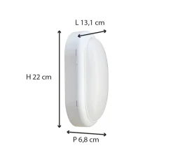 Hublot extérieur oval IP54 (1050LM) Blanc - Voltman