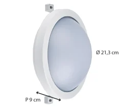 Hublot extérieur rond IP54 (850LM) Blanc - Voltman