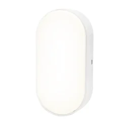 Hublot Moresby LED intégrée blanc neutre IP44 700lm 10W L.10xl.5,5xH.20cm ovale blanc GoodHome