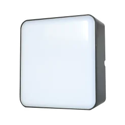 Hublot Moresby LED intégrée blanc neutre IP44 1000lm 16W L.15xl.15cm carré noir GoodHome