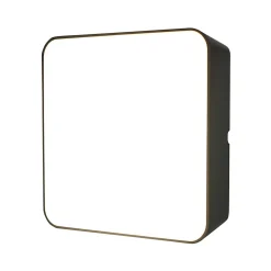 Hublot Moresby LED intégrée blanc neutre IP44 1000lm 16W L.15xl.15cm carré noir GoodHome