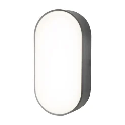 Hublot Moresby LED intégrée blanc neutre IP44 700lm 10W L.10xl.5,5xH.20cm ovale noir GoodHome