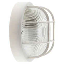 Hublot rond 60W avec grille IP44 E27 Classe II Blanc - Zenitech