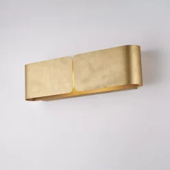 Hug Applique avec diffuseur découpé laser en fer laqué blanc décor or antique 2 lumières .45 P.10 BL316-AP2-ORO