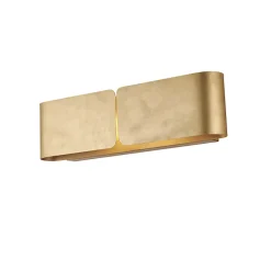 Hug Applique avec diffuseur découpé laser en fer laqué blanc décor or antique 2 lumières .45 P.10 BL316-AP2-ORO