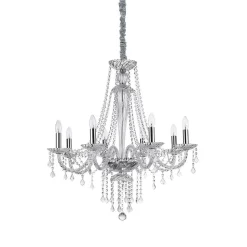 Ideal Lux Amadeus - Suspension à 8 ampoules transparentes, E14