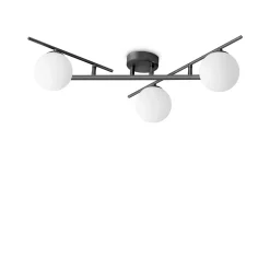 Ideal Lux ATLAS Plafonnier Globe à 3 Lumières Noir