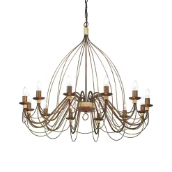 Ideal Lux Corte - Lustre à 12 ampoules au fini brun rouille, E14