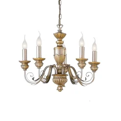 Ideal Lux Dora - Lustre à 5 ampoules au fini laiton antique, E14