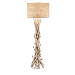 Ideal Lux Driftwood - Lampadaire à 1 lumière marron, beige avec abat-jour, E27