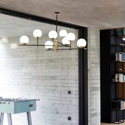 Ideal Lux GOURMET Plafonnier semi-encastré à 9 lumières globe multi-bras noir