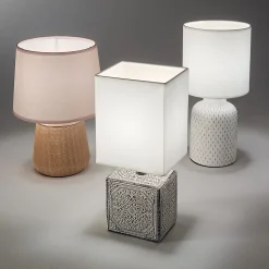 Ideal Lux KALI-3 - Lampe de table d'intérieur 1 lumière blanche avec abat-jour, E14