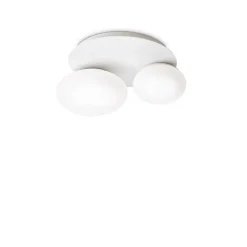 Ideal Lux NINFEA Plafonnier DecoratiGlass Rond à 2 Lumières Blanc