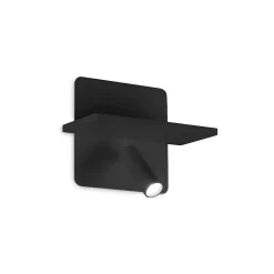 Ideal Lux PIANO Lampe de lecture à 2 lumières DEL noire, interrupteur intégré, 3000K, non dimmable