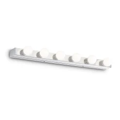 Ideal Lux Prive' - Applique murale intérieure à 6 ampoules au-dessus de miroir, chrome, E14