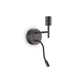 Ideal Lux SET UP Applique + Liseuse Noir Sans Abat-jour 3000K