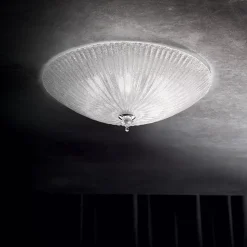 Ideal Lux Shell - Applique / plafonnier d'intérieur à 4 ampoules au fini chrome avec verre transparent, E27