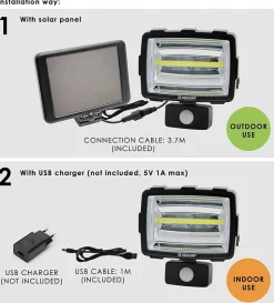 INCA: projecteur LED solaire de 1600 lumens avec détecteur de mouvement