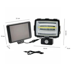 INCA: projecteur LED solaire de 1600 lumens avec détecteur de mouvement