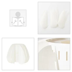 INNA Lampadaire 1L bois clair/blanc E27 60W - bambou/plastique - ampoule non incluse