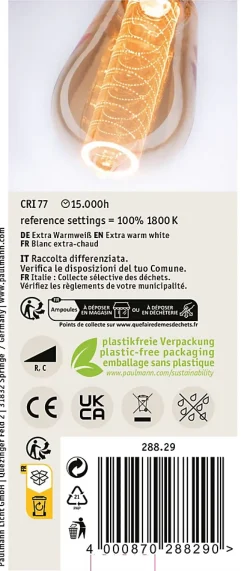 Inner Glow Edition Ampoules LED Ampoule intérieure torsadée E27 230V 120lm 3,6W 1800K gradable Doré