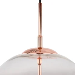 Italux Lanila - Suspension moderne en cuivre à 1 lumière avec abat-jour en verre, E27