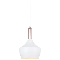 Italux Ophelia - Suspension Moderne Blanc, Cuivre 1 Lumière, E27