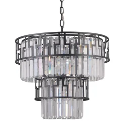 Italux Philip - Luminaire suspendu moderne noir mat 7 lumières, E14